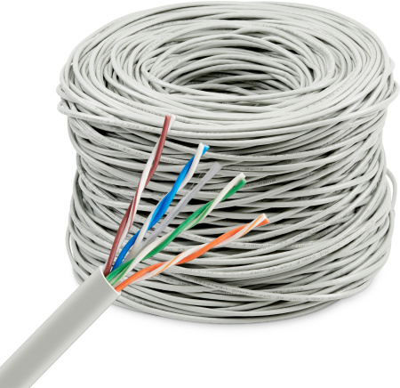 Кабель сетевой Buro BU-CCA-042 UTP 4 пары cat5E solid 0.42мм CCA 305м серый