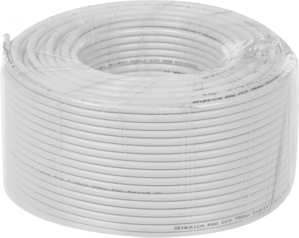 Кабель коаксиальный ITK CC1-R6F1-111-100-G RG-6 F/UTP общий экран 75Om PVC внутренний 100м белый