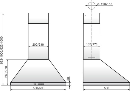 Вытяжка каминная Elikor Вента 50П-430-К3Д топленое молоко управление: кнопочное (1 мотор)