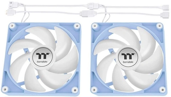 Вентилятор для корпуса Thermaltake CT120 Sync Hydrangea ARGB 120х120x25 голубой 4-pin 25.8дБ (упак.:2шт) (CL-F202-PL12BU-A) Ret