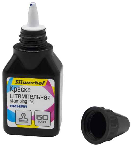 Краска штемпельная Silwerhof оттис.:синий водный/спиртовой 50мл