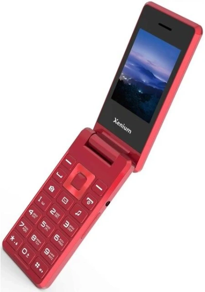 Мобильный телефон XENIUM X600 красный раскладной 2Sim 2.8" 240x320 Nucleus 0.3Mpix GSM900/1800 MP3 FM microSD max32Gb