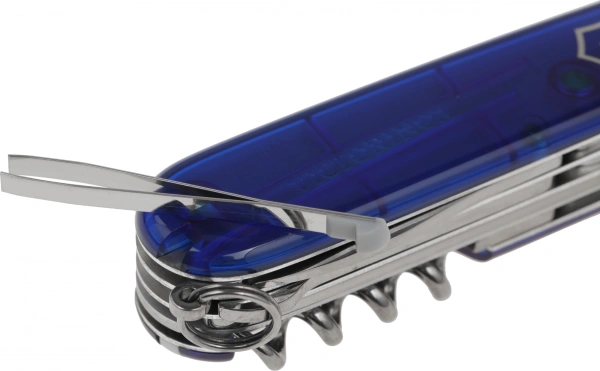 Нож перочинный Victorinox Huntsman (1.3713.T2) 91мм 15функц. синий полупрозрачный карт.коробка
