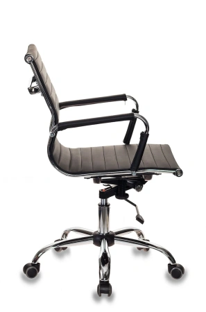 Кресло руководителя Бюрократ CH-883-LOW черный эко.кожа низк.спин. крестов. металл хром