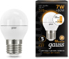 Лампа светодиодная Gauss Black 6.5Вт цок.:E27 шар 220B 3000K св.свеч.бел.теп. G45 (упак.:10шт) (105102107)