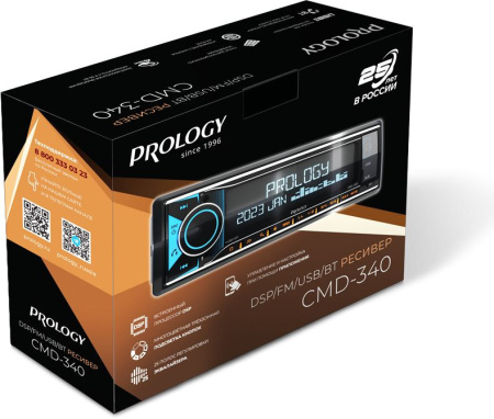 Автомагнитола Prology CMD-340 1DIN 4x55Вт v4.2 AUX ПДУ RDS (PRCMD340)
