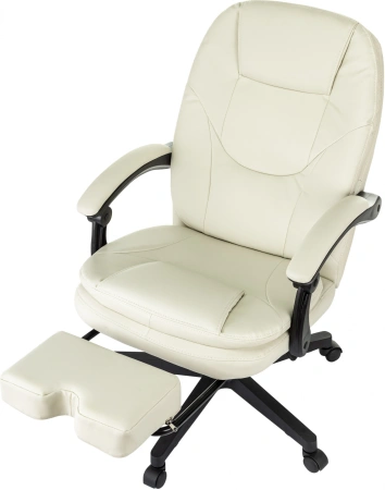 Кресло руководителя Бюрократ CH-868N-BF слоновая кость эко.кожа крестов. пластик подст.для ног