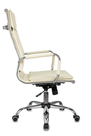 Кресло руководителя Бюрократ Ch-993 слоновая кость эко.кожа крестов. металл хром