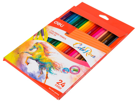 Карандаши цв. Deli EC00320 ColoRun трехгран. тополь 24цв. коробка/европод. (24шт)