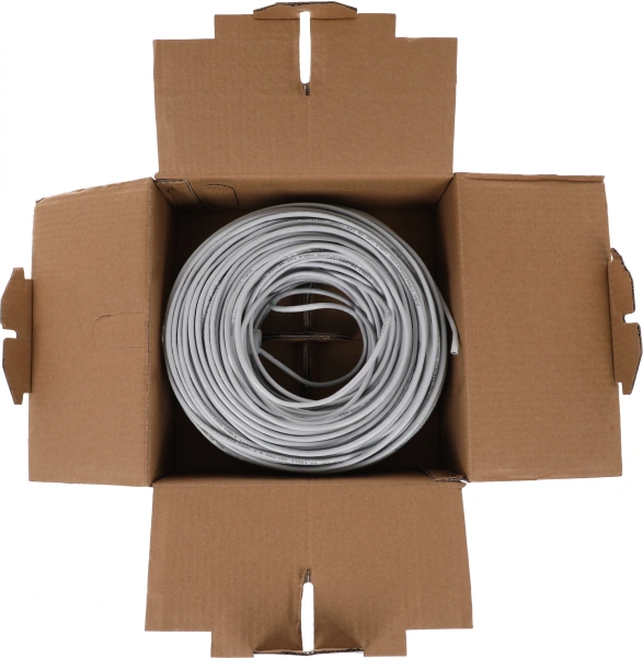 Кабель сетевой Buro BU-CCA-050-100m UTP 4 пары cat5E solid 0.50мм CCA 100м серый