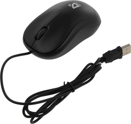 Мышь Defender Patch MS-759 черный оптическая 1000dpi USB для ноутбука 2but (52759)