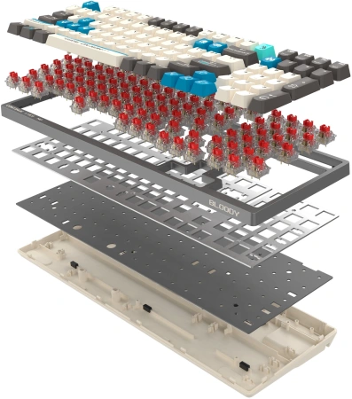 Клавиатура A4Tech Bloody S98 Pixels Blue механическая серый/бежевый USB for gamer LED (S98)