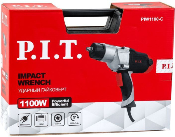 Гайковерт P.I.T. PIW1100-C 1100Вт патрон:быстрозажимной (кейс в комплекте)