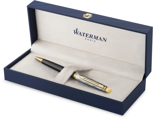 Ручка шариков. Waterman Reflections of Paris Hemisphere DeLuxe (2200839) Black GT M син. черн. подар.кор.