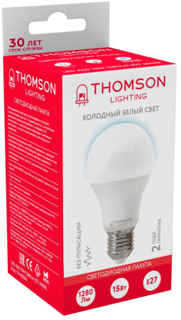 Лампа светодиодная Thomson TH-B2305 15Вт цок.:E27 груша 220B 6500K св.свеч.бел.хол. A60 (упак.:1шт)