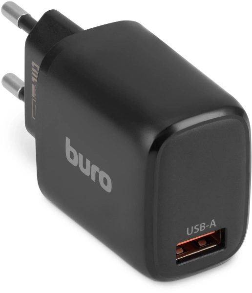 Сетевое зар./устр. Buro BUWG1 18W 3A (QC) USB-A универсальное черный (BUWG18P100BK)