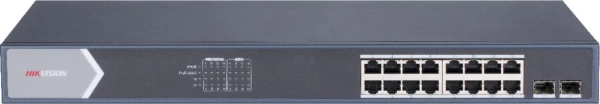 Коммутатор Hikvision DS-3E0518P-E/M 16G 2SFP 16PoE 125W неуправляемый