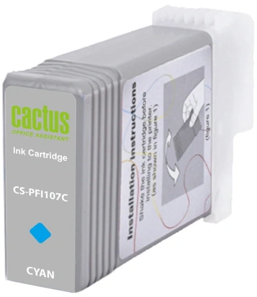 Картридж струйный Cactus CS-PFI107C PFI-107C синий (130мл) для Canon IP iPF670/iPF680/iPF685/iPF770/iPF780/iPF785/