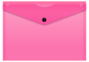 Конверт на кнопке Бюрократ Double Neon DNEPK804A5PINK A5 гориз. пластик 0.15мм розовый