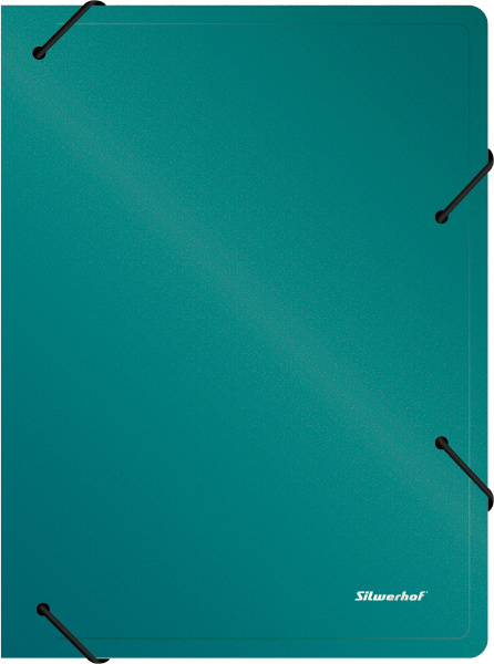 Папка архивная на резинке Silwerhof Perlen 311915-75 полипропилен 1мм корешок 100мм A4 зеленый металлик