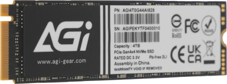 Накопитель SSD AGi PCIe 4.0 x4 4TB AGI4T0G44AI828-CB AI828 M.2 2280