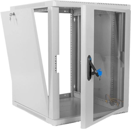 Шкаф коммутационный ЦМО (ШРН-12.350) настенный 12U 600x359мм пер.дв.стекл 200кг серый 300мм 180град.