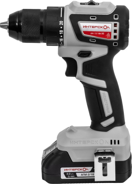 Дрель-шуруповерт Интерскол ДАУ-13/18В 50 аккум. патрон:быстрозажимной (кейс в комплекте) (802.2.2.70