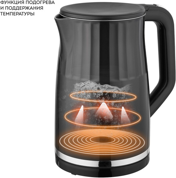 Чайник Galaxy Line GL 0337 1.7л. 2200Вт черный (металл/пластик)