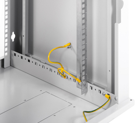 Шкаф коммутационный ЦМО ШРН-ЭКОНОМ (ШРН-Э-18.350) настенный 18U 600x350мм пер.дв.стекл направл.под закл.гайки 85кг серый 300мм 22.14кг 180град. 878мм IP20 сталь