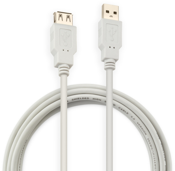 Кабель-удлинитель Buro USB2.0-AM/AF-3 USB A(m) USB A(f) 3м