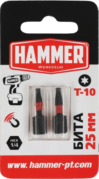 Набор бит Hammer 203-179 универсал. Дл=25мм (2пред.) для шуруповертов