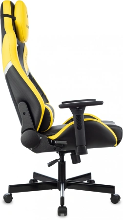 Кресло игровое Knight Thunder 5X черный/желтый эко.кожа крестов. металл