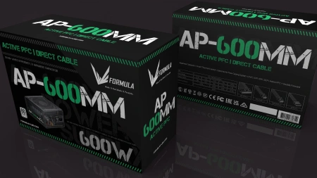 Блок питания Formula ATX 600W AP-600ММ 80 PLUS WHITE (20+4pin) APFC 120mm fan 6xSATA RTL