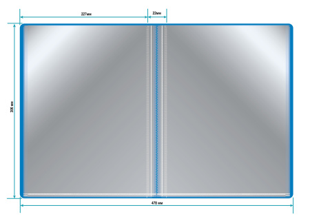 Папка с 40 прозр.вклад. Бюрократ -BPV40BLUE A4 пластик 0.65мм торц.карм с бум. встав синий