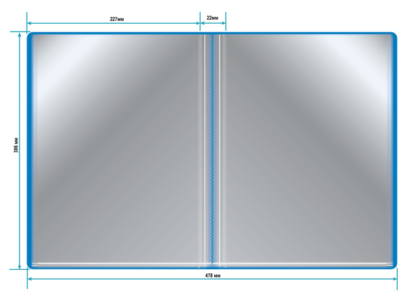 Папка с 40 прозр.вклад. Бюрократ -BPV40BLUE A4 пластик 0.65мм торц.карм с бум. встав синий