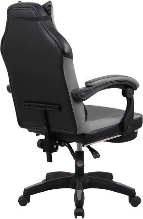 Кресло игровое Оклик Cooldown черный/серый ПВХ/полиуретан крестов. пластик подст.для ног