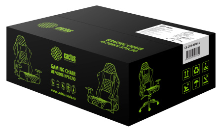 Кресло игровое Cactus CS-CHR-030BLS черный/серебристый эко.кожа с подголов. крестов. сталь