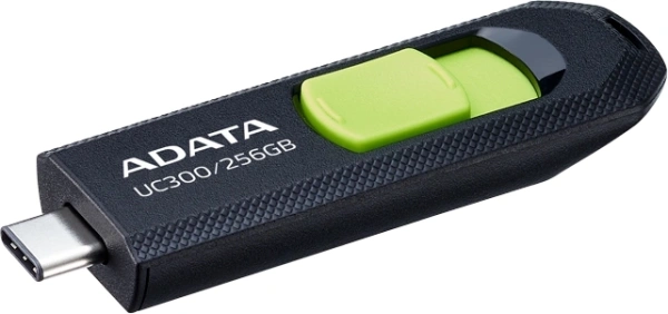 Флеш Диск A-Data 256Gb Type-C UC300 ACHO-UC300-256G-RBK/GN USB3.2 черный/зеленый