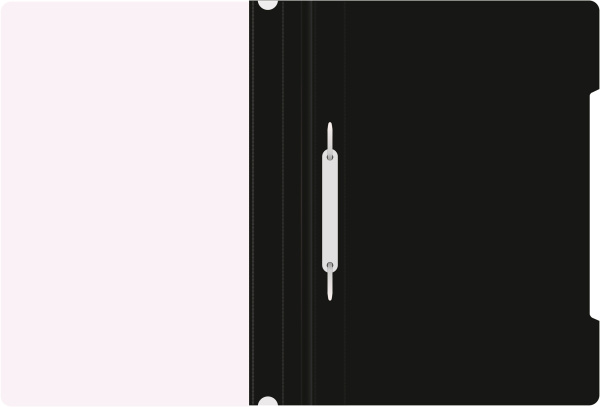 Папка-скоросшиватель Бюрократ -PS20BLCK A4 прозрач.верх.лист пластик черный 0.12/0.16