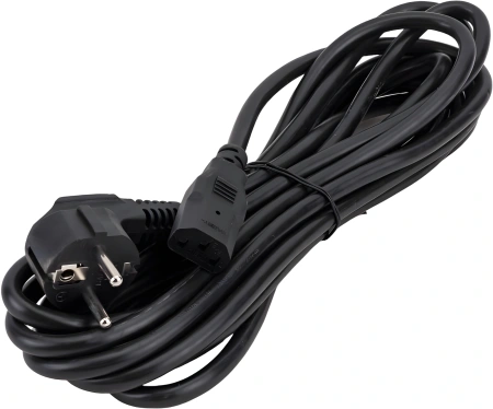 Шнур питания ITK PC-C13D-5M C13-Schuko проводник.:3x1.5мм2 5м 230В 10А (упак.:1шт) черный
