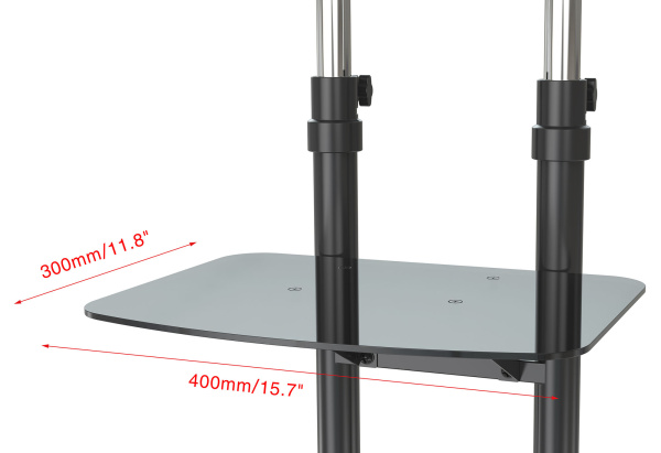 Стойка для телевизора Cactus CS-VM-ST04H черный 37"-70" макс.45кг напольный мобильный