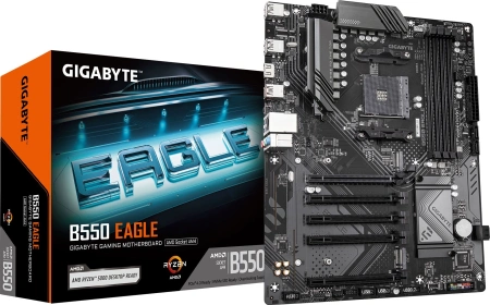 Материнская плата Gigabyte B550 EAGLE Soc-AM4 AMD B550 4xDDR4 ATX AC`97 8ch(7.1) GbLAN RAID+DVI+HDMI