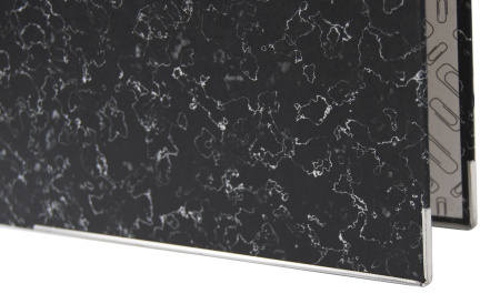 Папка-регистратор Buro МP75-237BК/SBURO A4 75мм картон/бумага черный мет.окант. сборная