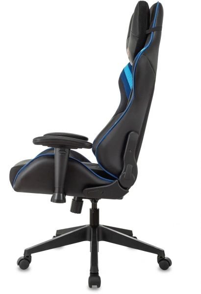 Кресло игровое Zombie VIKING 4 AERO черный/синий текстиль/эко.кожа с подголов. крестов. пластик