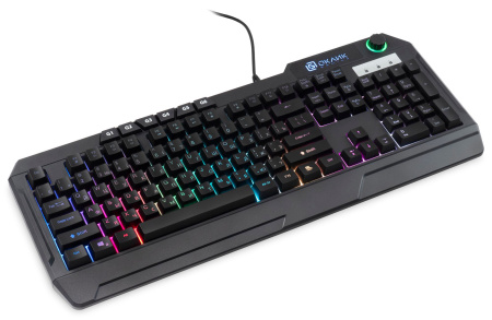 Клавиатура Оклик 715G черный USB Multimedia for gamer LED (1680657)