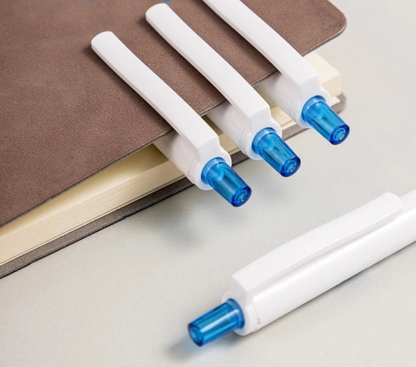 Ручка шариков. автоматическая Deli Xtream EQ42-BL белый/белый d=0.7мм син. черн. кругл. резин. манжета