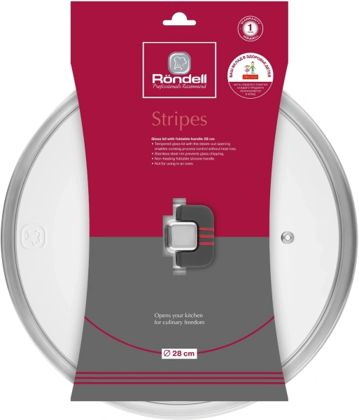 Крышка Rondell Stripes RDA-1622 d=28см крыш.прозрачный руч.серая