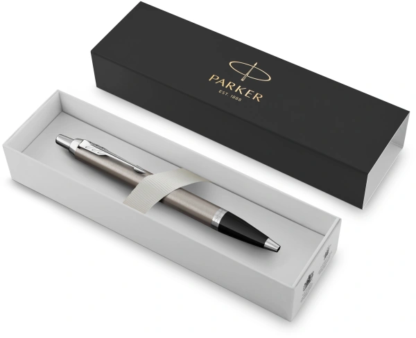 Ручка шариков. Parker IM Essential K319 (CW2143631) Brushed Metal CT M син. черн. подар.кор.