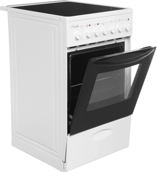 Плита Электрическая Лысьва EF4005MK00 белый/черный стеклокерамика (без крышки)