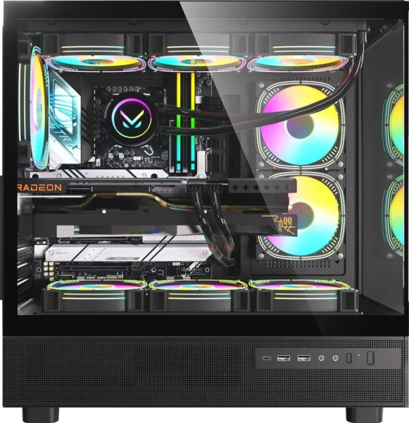 Корпус Formula Crystal Z8 FLOE черный без БП ATX 6x120mm 1xUSB2.0 1xUSB3.0 1xUSB3.1 audio bott PSU